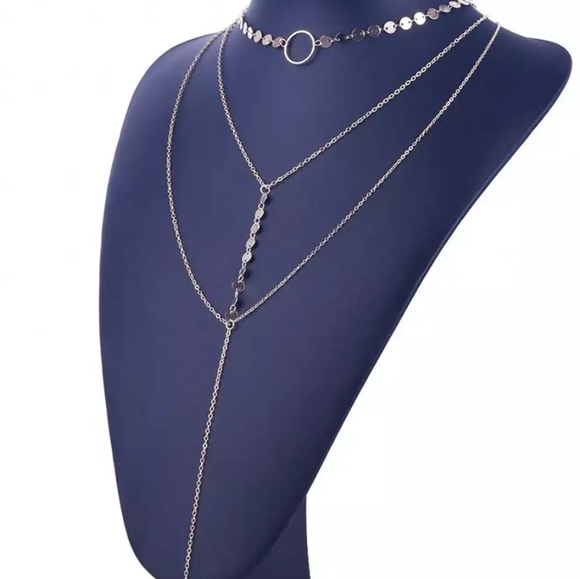 *Sadie* Layered Disc Necklace - Picture 3 of 3